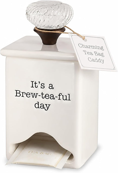 FBA Ceramic Tea Bag Caddy, White