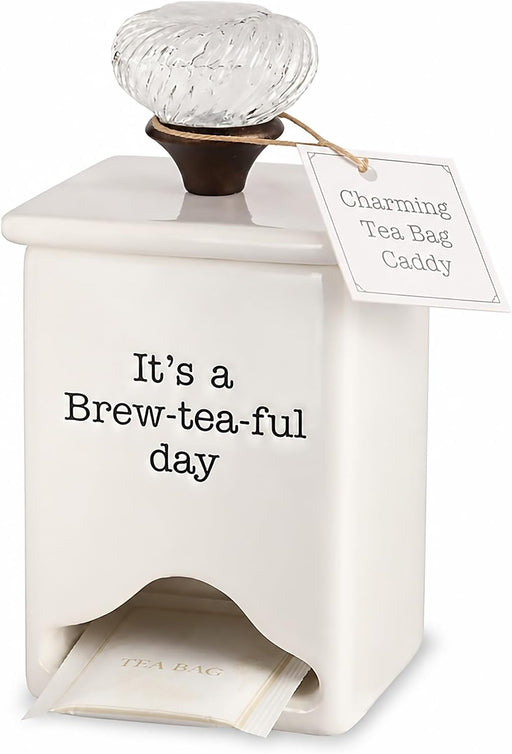 FBA Ceramic Tea Bag Caddy, White