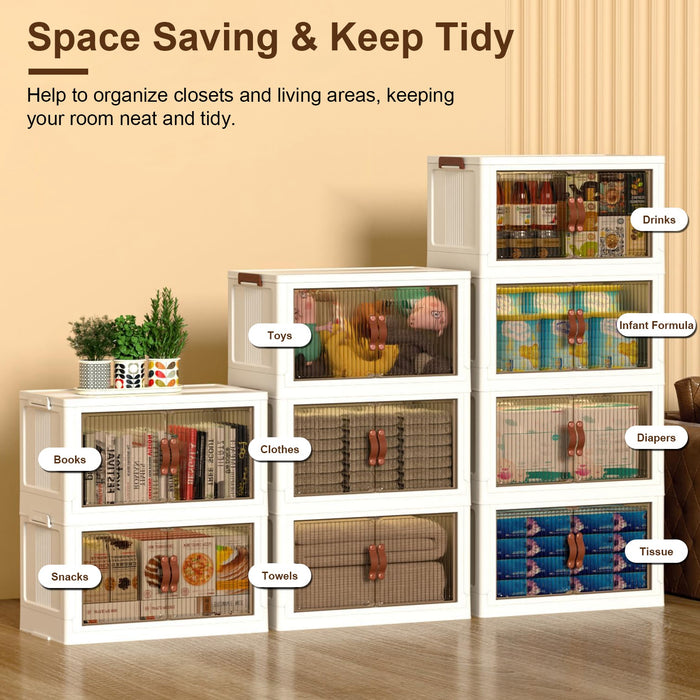 Three-Piece Rolling Foldable Storage Bins