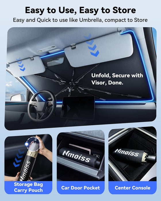 2026 Windshield Sun Shade Umbrella [Vinyl Coating Heat Shield]