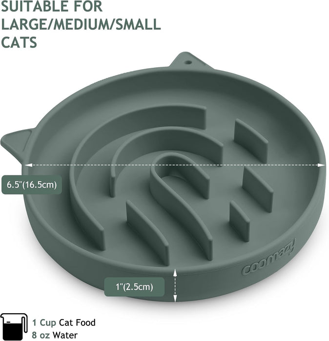Slow Feeder Cat Bowl Silicone Pet Puzzle Feeder for Slow Eating