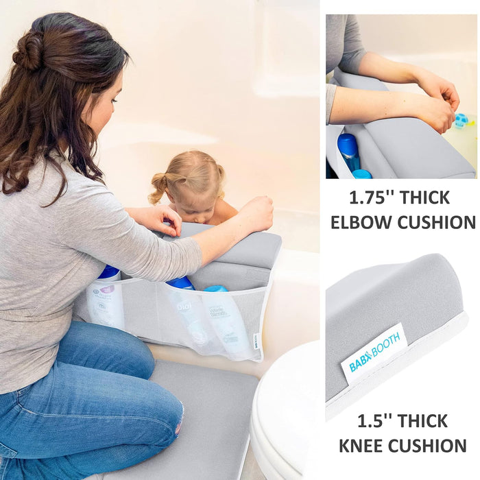 Bath Kneeler and Elbow Rest Pad, 1.75 inch Extra Thick Baby Bath Kneeling Mat and Elbow Pads for Bathtub. Bath Tub Cushi