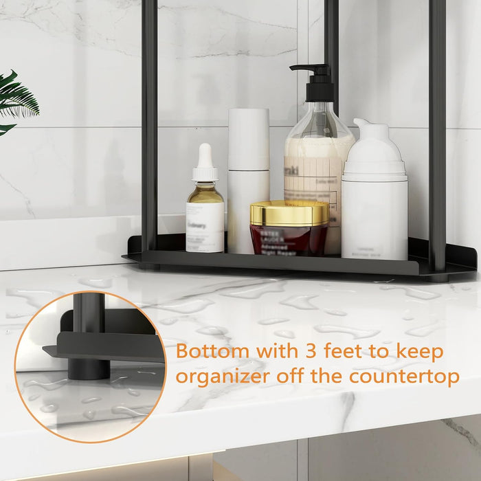 2 Tier Bathroom Counter Organizer, Vanity Organizer Corner Shelf