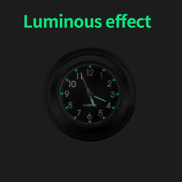 Aluminum Luminous Quartz Watch 22-25Mm Motorcycle Scooter Bicycle Handlebar Mount Clock Time Display Clock Moto Accessories