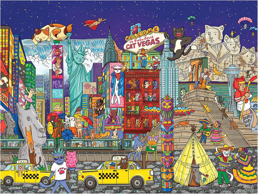 - Catopia - Americat - 500 Piece Jigsaw Puzzle for Adults