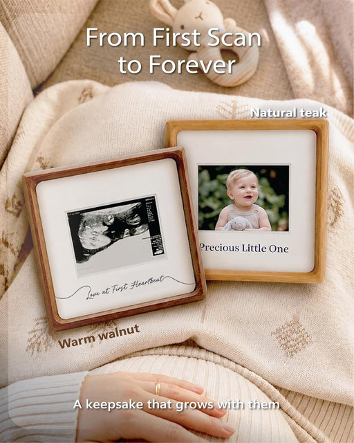 Wooden Baby Sonogram Picture Frame - First Ultrasound New Baby Announcement