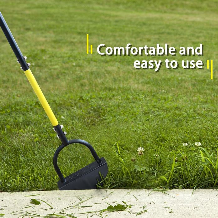 Professional Edge Lawn Tool, Heavy Duty Steel Half Moon & Saw-Tooth Blade for Clean Borders, Long Handle Reduces Back Strain, Manual Edger Ideal for Garden Edges, Sidewalks, Flower Beds