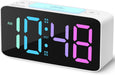 110dB Extra Loud Alarm Clock for Heavy Sleepers Adults, Digital Clock with 7 Color Night Light, RGB Display, Dual USB Charger, Small Clocks for Bedrooms, Kids, Teens (White+RGB)