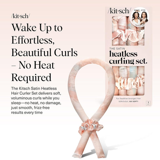 Satin Heatless Curls Overnight Set - Sunset Tie Dye