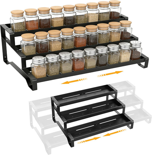 Spice Rack Organizer for Cabinet, 13-21.5" Expandable Spicy Shelf