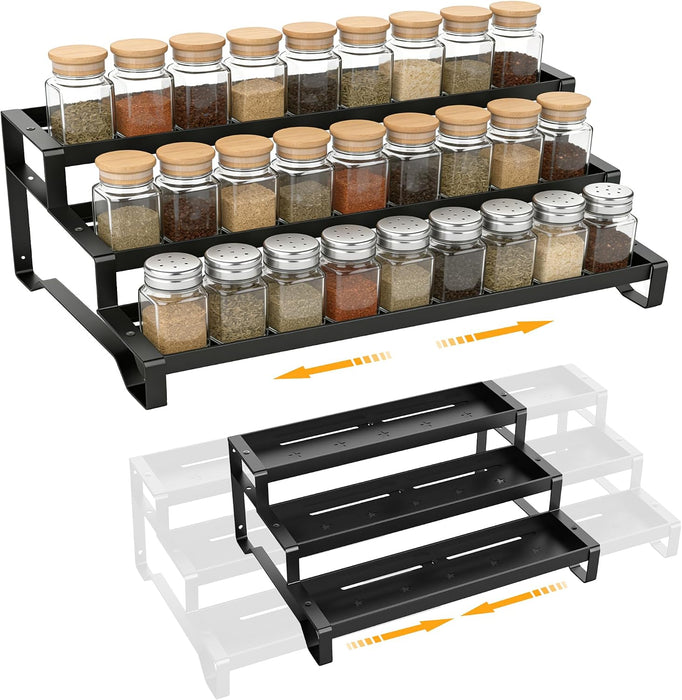 Spice Rack Organizer for Cabinet, 13-21.5" Expandable Spicy Shelf