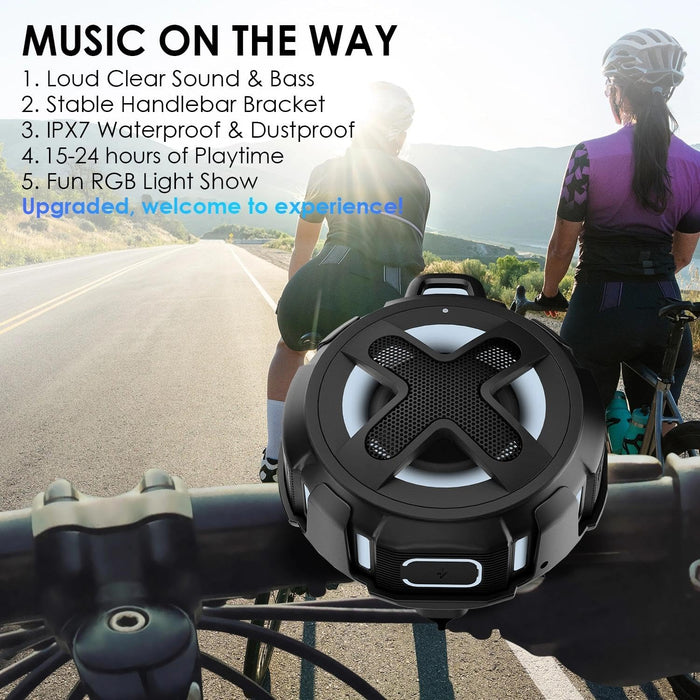 Upgraded, Pro Bike Speaker, with Pro Handlebar Mount, Bluetooth V5.4, IPX7 Waterproof, Silicone Case, Broadcast Navigati