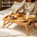 2 Pack Bamboo Bed Tray Table with Folding Legs,Breakfast Trays,Serving Tray for Food and Snack,Laptop Trays for Working(