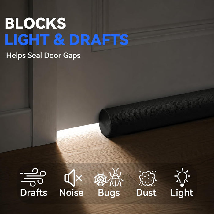 Under Door Draft Stopper for Bottom of Doors 38" Black
