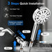 Filtered Shower Head with Handheld（3 Filters）Water Softener for Hard Water