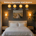 Battery Operated Wall Sconces Set of Two,Gold Sconces Wall Decor