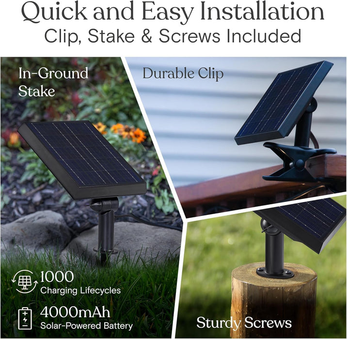 Ambience Pro Solar Powered Outdoor String Lights -27 ft Commercial Grade Waterproof Edison Patio Lights, Shatterproof LE