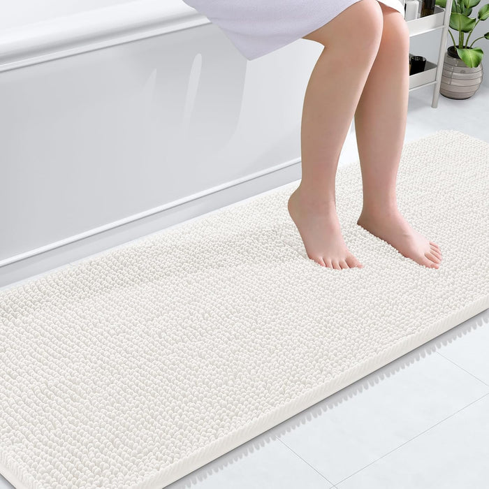 Bathroom Rugs 30X20, Extra Soft Absorbent Chenille Bath Rugs, Rubber Backing Quick Dry, Machine Washable Bath Mats for Bathroom Floor, Tub and Shower, Home Decor Accessories, Grey
