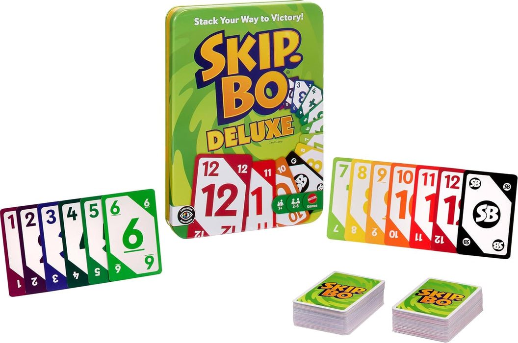 Skip-Bo Deluxe Card Game Tin, Ages 7+, Players 2-6
