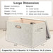 Large Quart Collapsible Stackable Storage Bins with Lids, 3 Packs Beige Linen Fabric Closet Boxes with Lids, Storage Cub