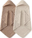 Hooded Baby Bath Towels 2 Pack 100% Muslin Organic Cotton with Hood