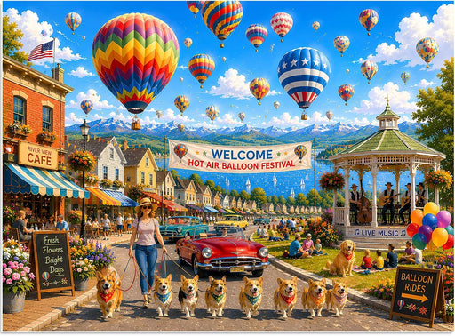 500 Piece Puzzles for Adults, Hot Air Balloon Festival Jigsaw Puzzle