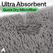 Bath Rug Mat for Bathroom, Absorbent Chenille, 24x17 Gray