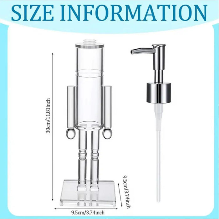 Nutcracker Soap Dispenser Refillable for Christmas, Holiday Themed Hand Soap & Shampoo Pump for Bathroom, Kitchen, Hotel Decor