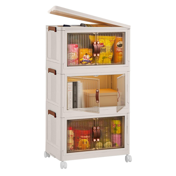 Three-Piece Rolling Foldable Storage Bins
