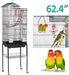 Bird Cage 64'' Medium Small Parrot Parakeet Bird Cages with Detachable Rolling Stand for Parrot Lovebirds Finches Parakeets Budgie Parrotlet Conures, Pet Flight Birdcage