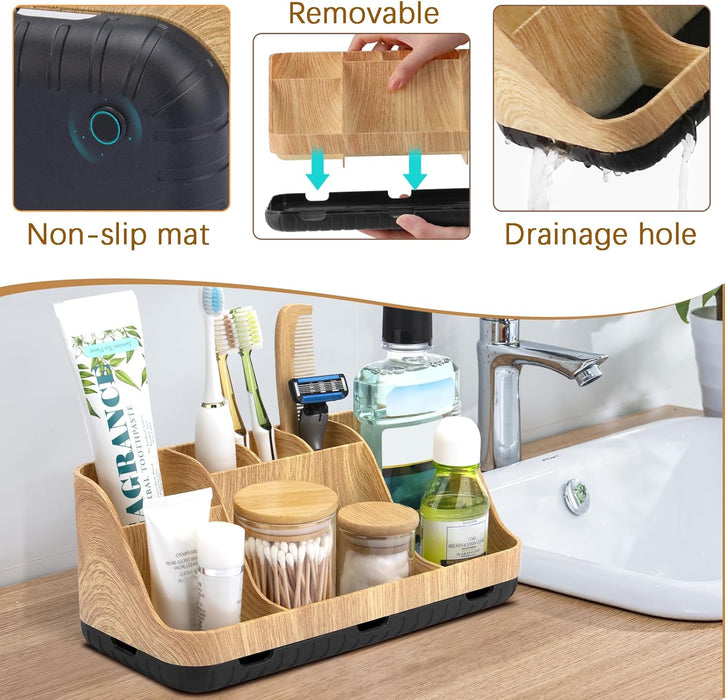 Bathroom Organizers and Storage - Detachable 7 Slots Kids Electric Toothbrush and Toothpaste Holde Drainage for Bathroom