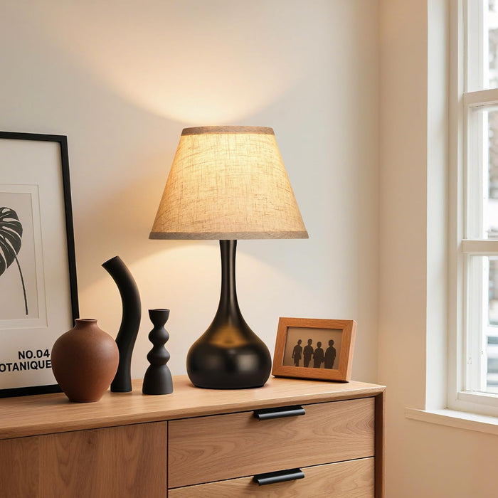 Touch Table Lamp for Bedroom Set of 2, 3-Way Dimmable Bedside Lamp for Nightstand, 17” Farmhouse Metal Desk Lamp with Li