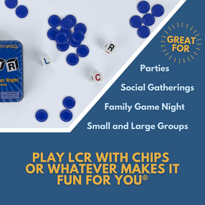 ® Left Center Right™ Dice Game - Blue Tin