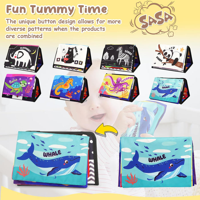 Tummy Time Mirror Toys, High Contrast Baby Toys for Newborn