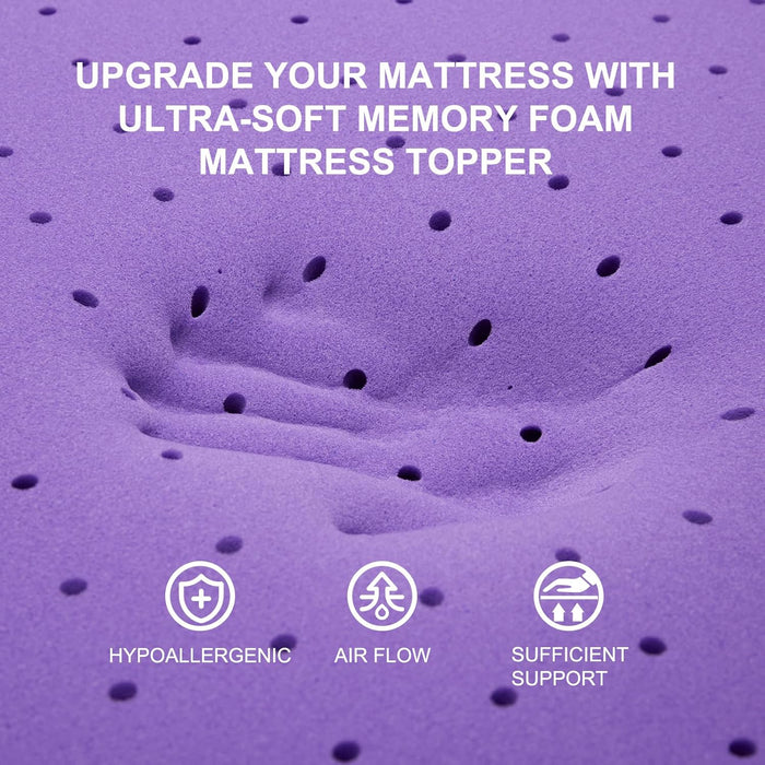 2 Inch Gel Memory Foam Mattress Topper, Twin Size
