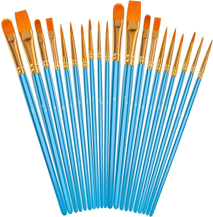 Acrylic Paint Brushes Set, 20 Pcs Pointed Tip Artist Paintbrushes
