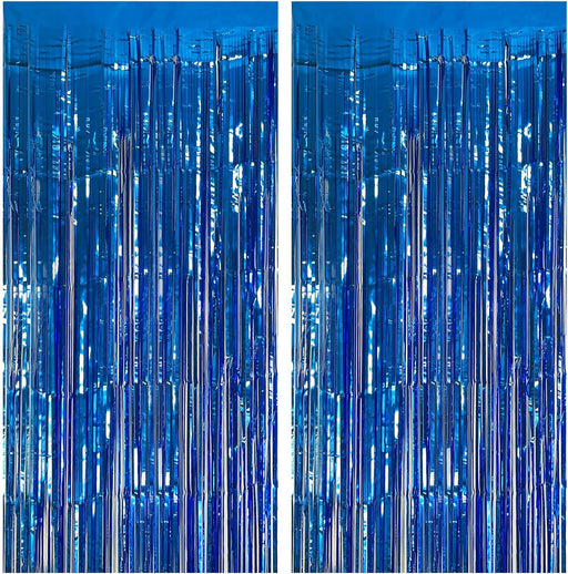 2 Pack Blue Party Decorations Ocean Party Decor Supplies Blue Party Streamers Birthday Decorations Tinsel Foil Fringe Cu