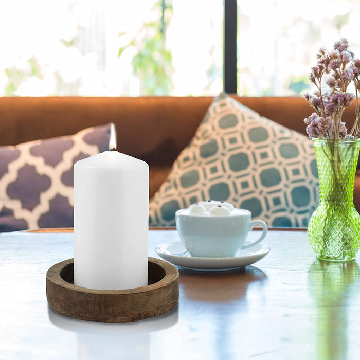 Unscented White Tall Pillar Candles, 65 Hour Burning Candle Pillars, Perfect for Decor, Weddings, Emergencies 3" X 6", 6