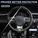 3pcs Carbon Fiber Anti-Skid Steering Wheel Cover, Waterproof & Segmented Butterfly Design, Universal 99% Vehicle Wheel C