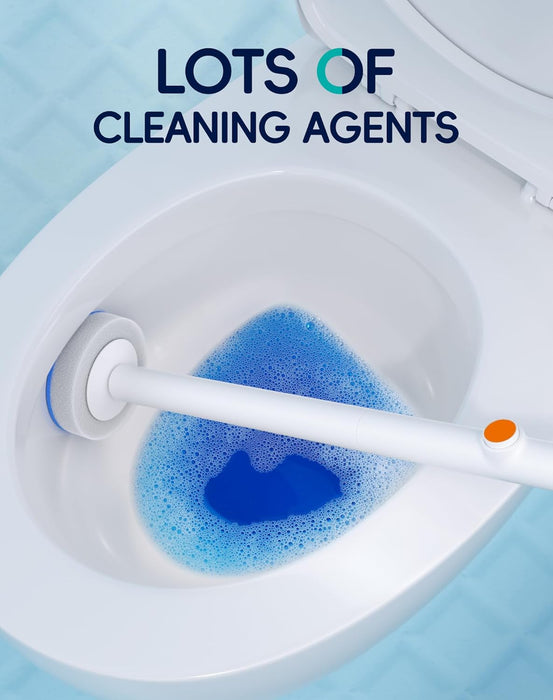 Disposable Toilet Cleaning System - Toilet Brush Kit with 36 High-Performance Refills, Wall Mounted Toilet Brush and Holder for Deep Cleaning Bathroom (2 Toilet Brush+48 Refills)