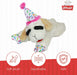 Lamb Chop Dog Plush Toy with Birthday Hat - Squeaky Dog Toy