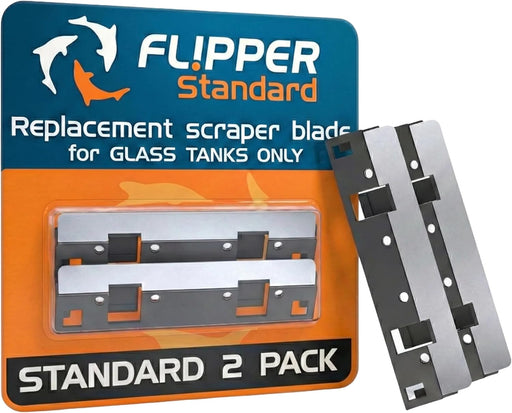 Flipper Standard Aquarium Algae Remover for Fish Tank Cleaner Replacement Blades, Pack of 2 - Glass Scraper Blades for C