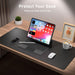 Non-Slip Waterproof PU Leather Desk Pad Protector for Mouse, Writing Desk, Office, Home, Laptop Blotter, 23.6" x 13.7", 