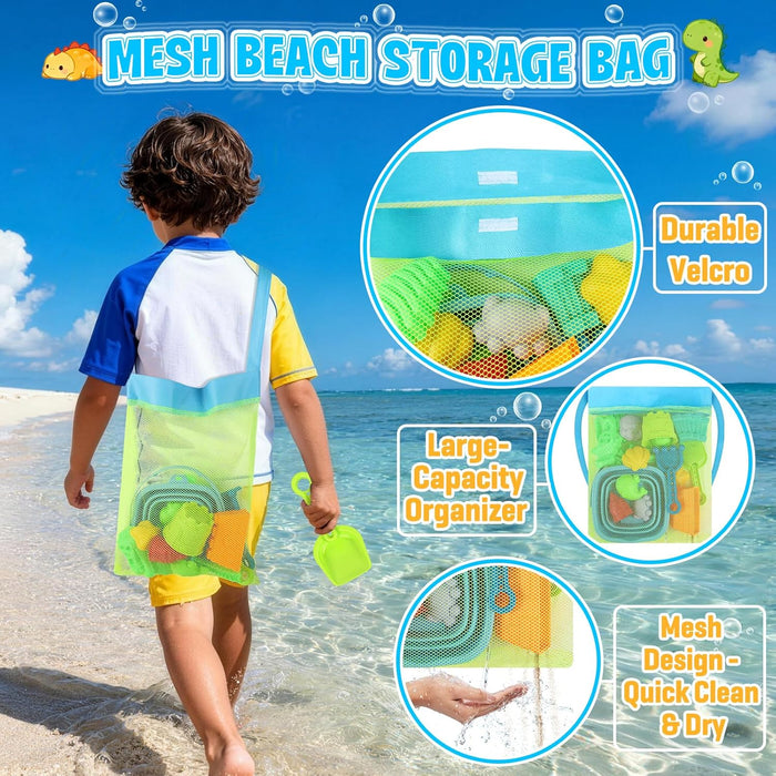 ERHAlCAT Beach Toys with Sand Molds, Collapsible Bucket for Kids Ages 3-12
