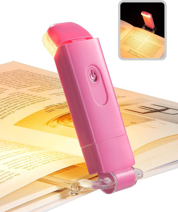 Book Light, USB Rechargeable Book Light for Reading in Bed (Pink)