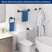 Bathroom Hardware Accessories Set, 5-Piece 16In Black Wall Mounted