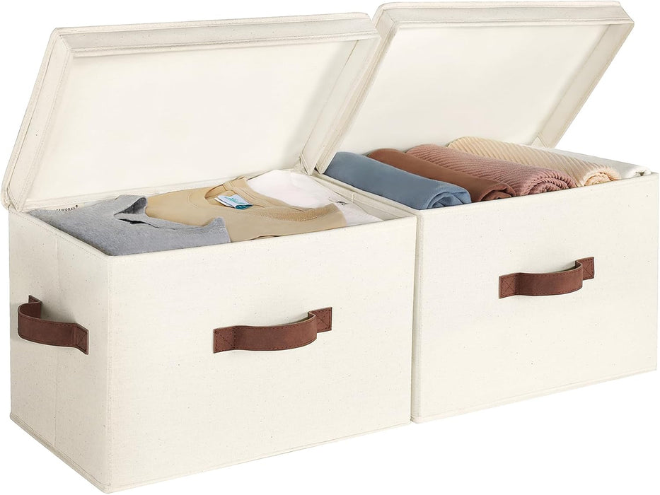 Fabric Storage Bins with Lids, Closet Storage Bins