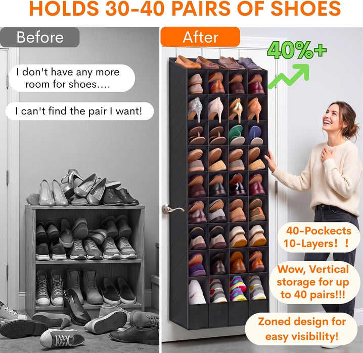 Over the Door Shoe Organizer, 30-40 Pairs