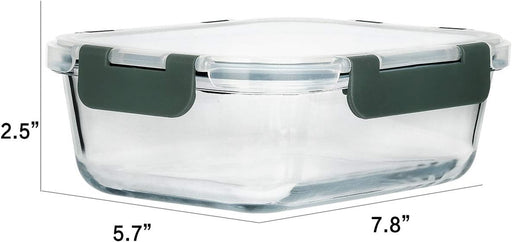 8 Pack,30 oz Glass Food Storage Containers with Lids, Gray
