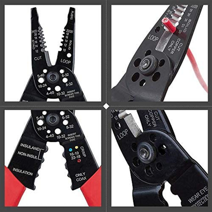 WG-015 Professional Wire Stripper, Wire Cutter and Wire Crimper 8-inch